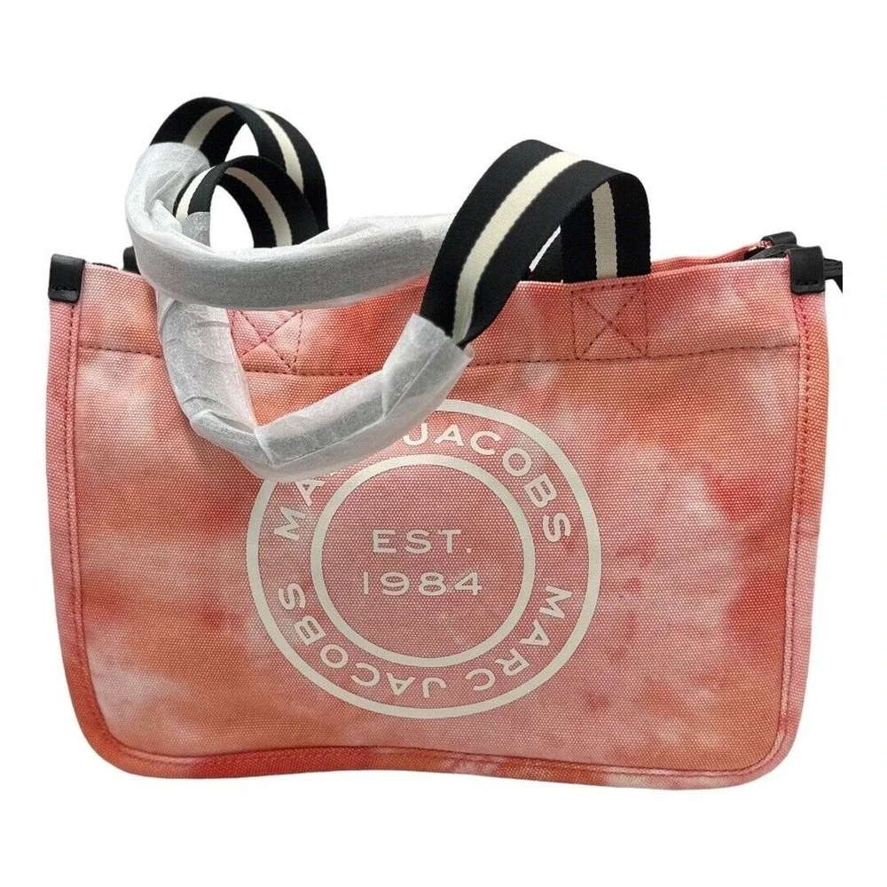 Marc Jacobs Front Mono Melon/Orange/red Multicolor Lg Signet Women's Tote New